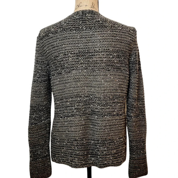 AMARYNTH Women's Alpaca Wool Italian Crocheted Lace Trim Cardigan Size Large - Picture 3 of 13